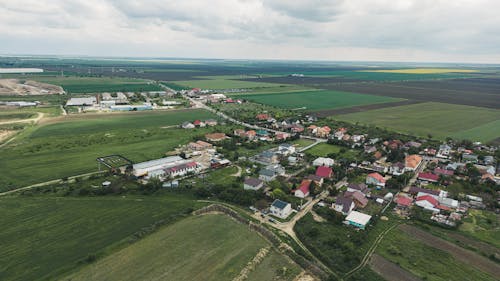 Бесплатное стоковое фото с Аэрофотосъемка, деревни, деревня