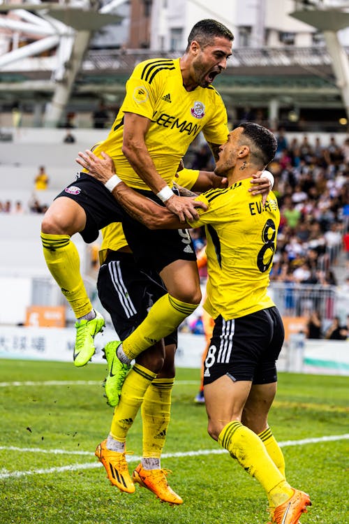 Free Football Players on Match Stock Photo