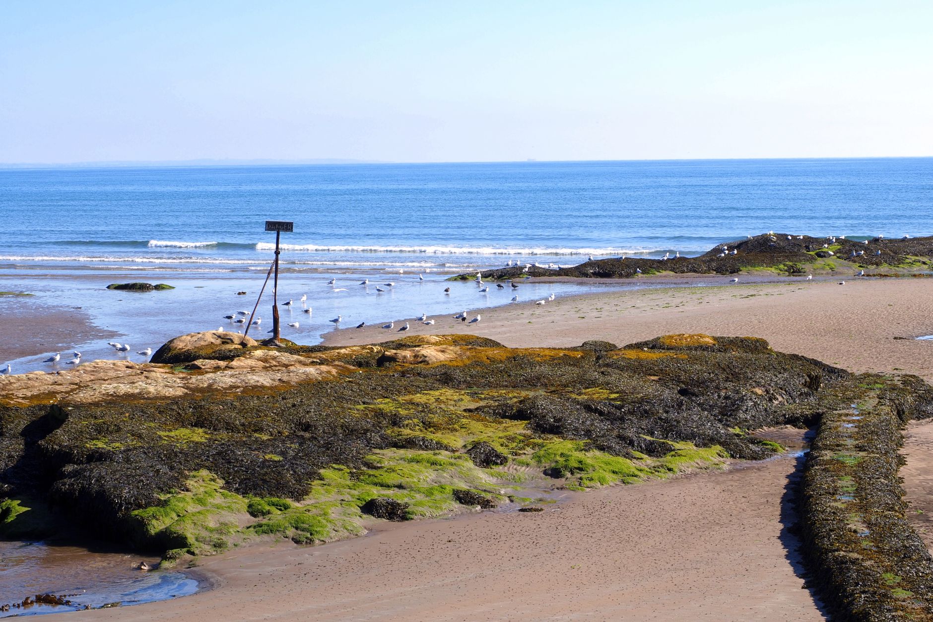 st andrews scotland west sands beach sea dunes morning sun chariots fire