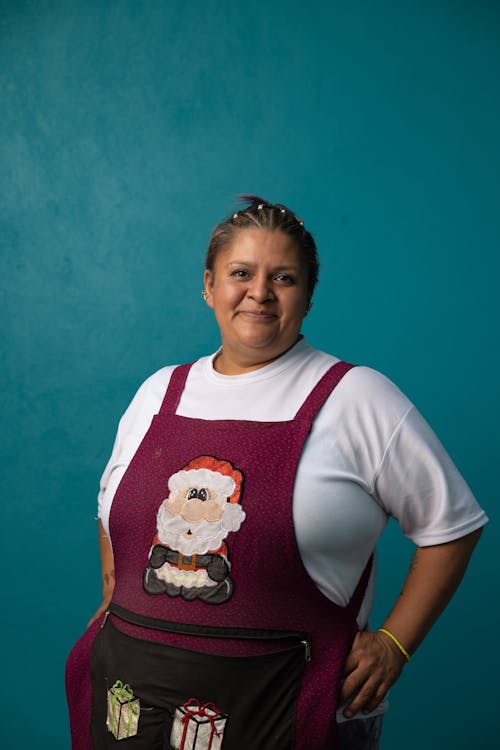 Woman in Apron and T-shirt