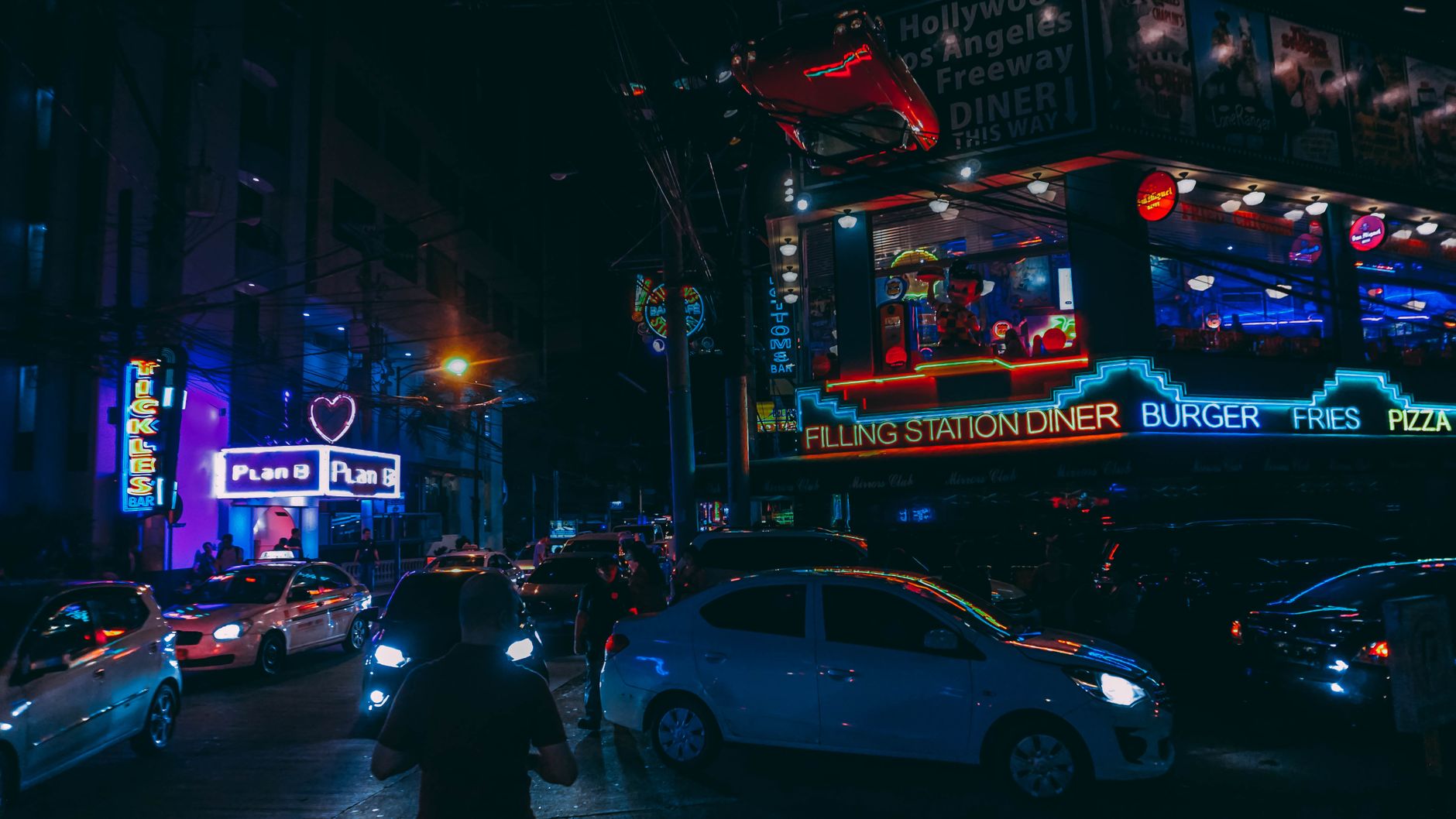 Diners at outdoor tables on a restaurant strip in Westlands, Nairobi, in the evening