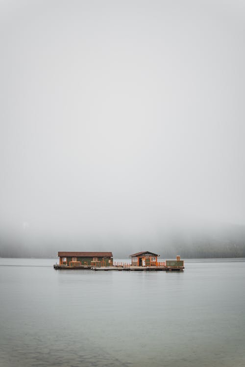 Houses on Platform on Lake