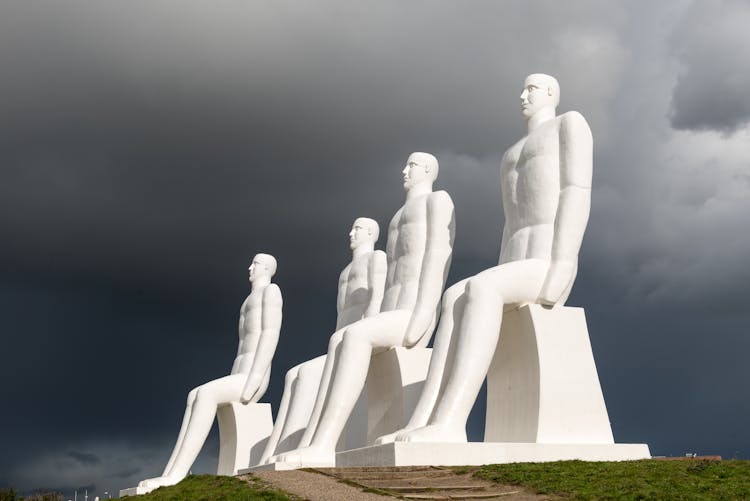 Men By The Sea In Esbjerg In Denmark