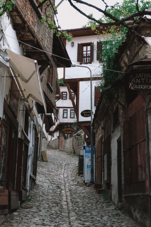 Free Discover the historic cobblestone streets and traditional Ottoman architecture of Safranbolu, Karabük, Türkiye. Stock Photo