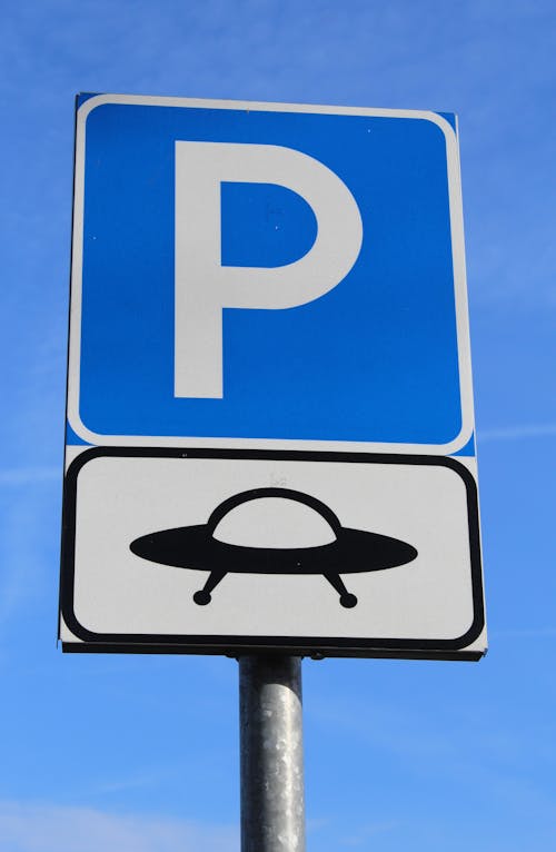 Free UFO Parking Sign  Stock Photo