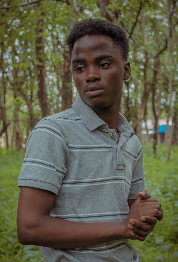 Portrait Of An African Man In A Forest 