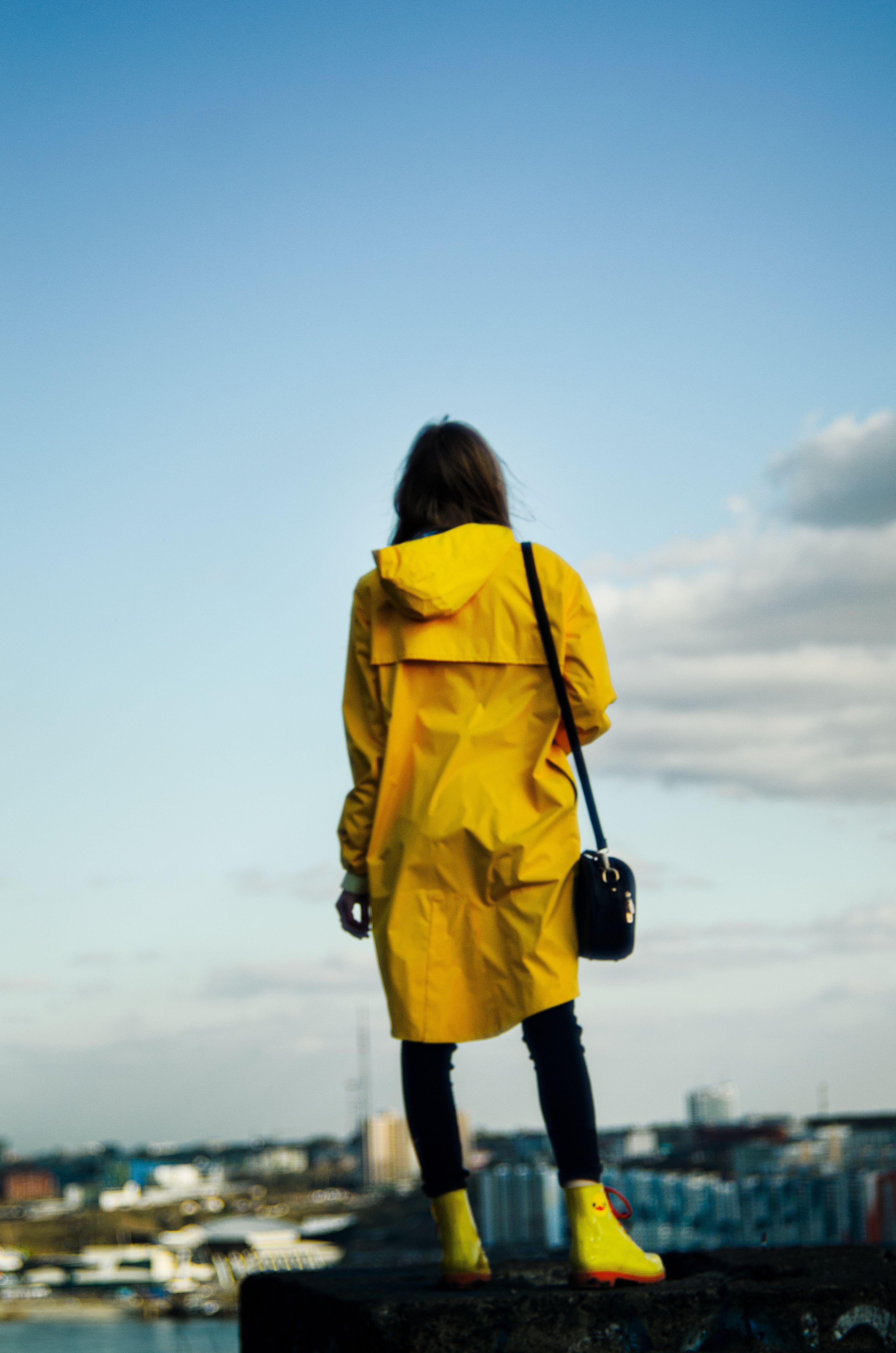 Woman Wearing Yellow Raincoat in Forest · Free Stock Photo