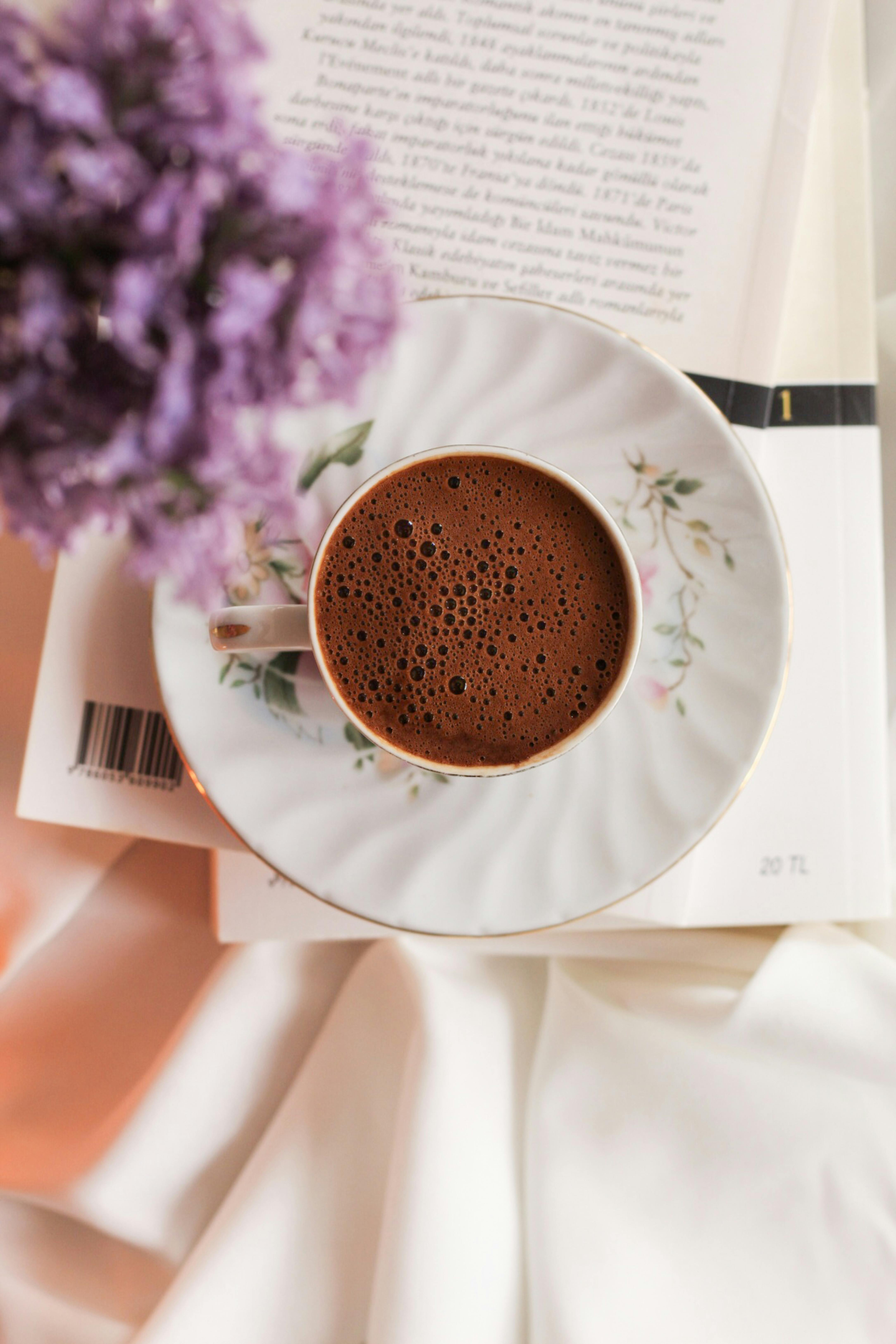 top view of a cup of coffee