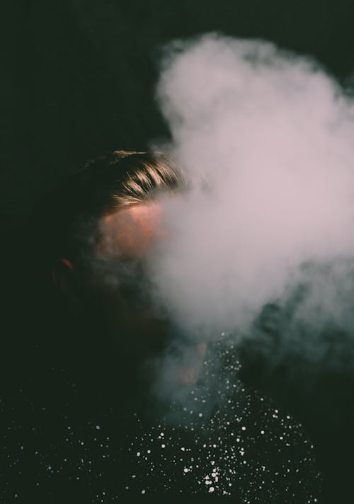 Free White Smoke in Dark Background Stock Photo