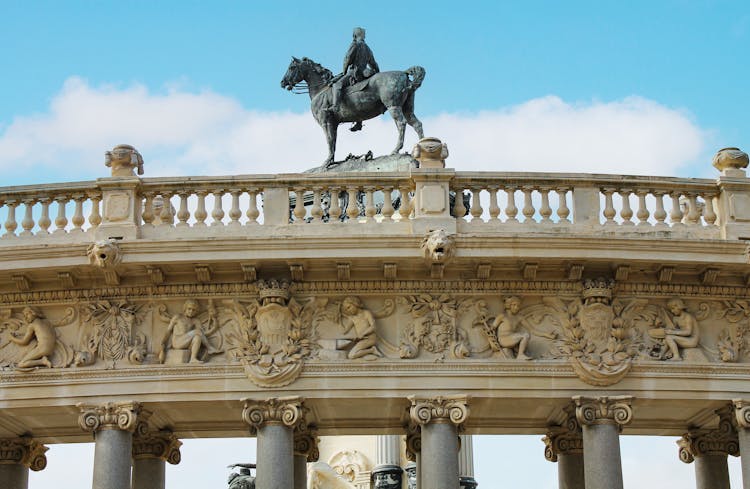 Statue On A Bridge In Madrid 