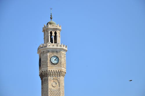 Free stock photo of clook tower, saat kulesi izmir blue sky