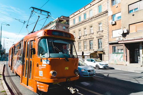 Orange Bus on Road