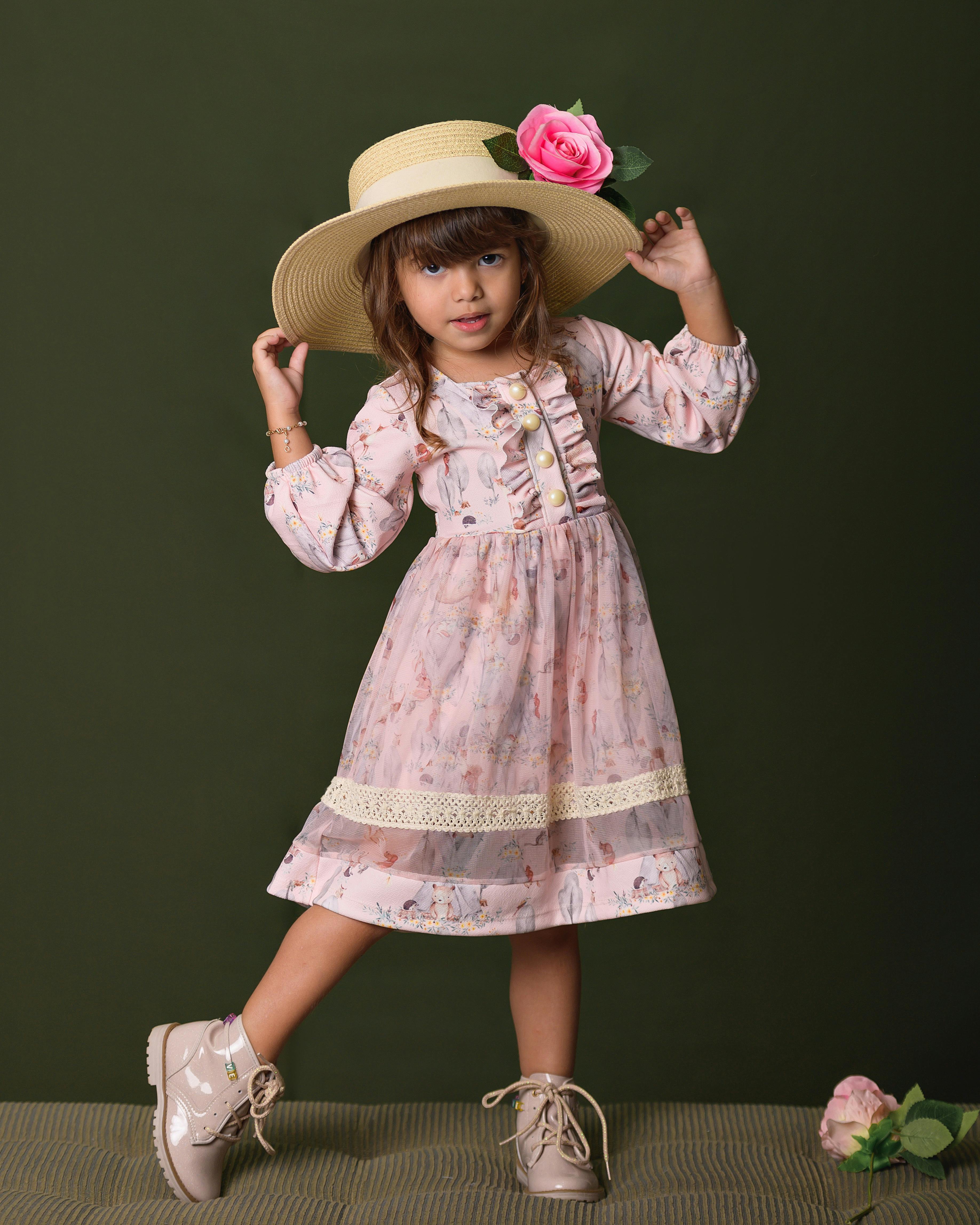 Girl Posing in Dress and Hat · Free Stock Photo