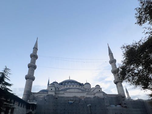 A Mosque with Scaffolding in Istanbul, Turkey 