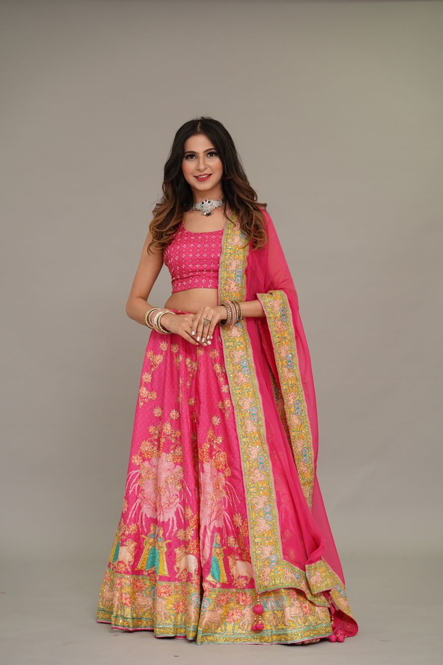 Peach Gold Lehenga