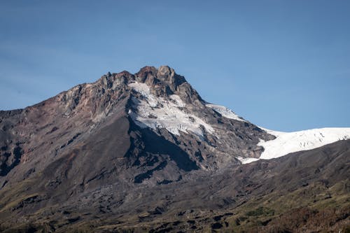 A Rocky Mountain Peak under a Clear Blue Sky 