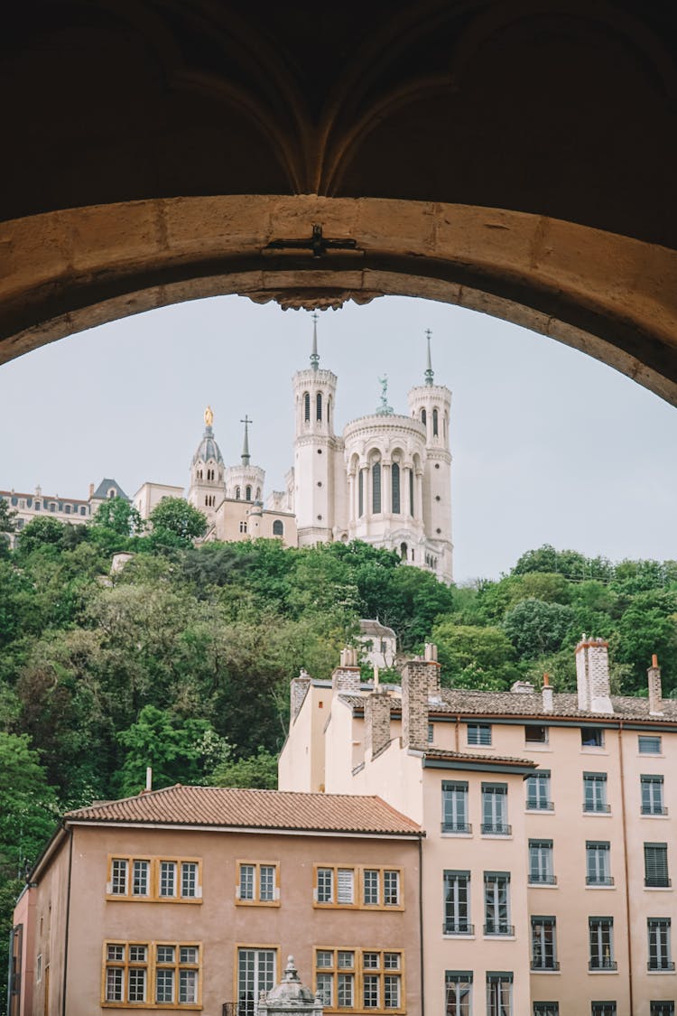 View Of The Basilica Of Notre-Dame De Fourviere, Lyon, France 