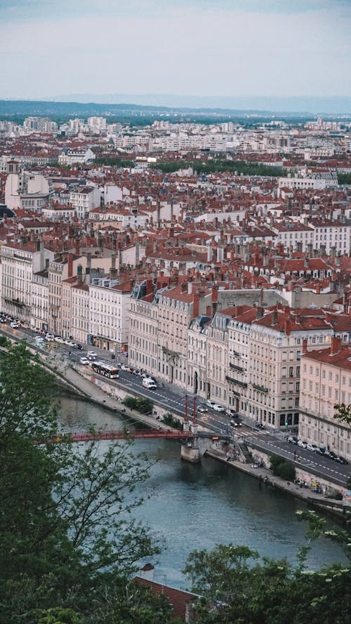 Drone Shot of Paris and Seine