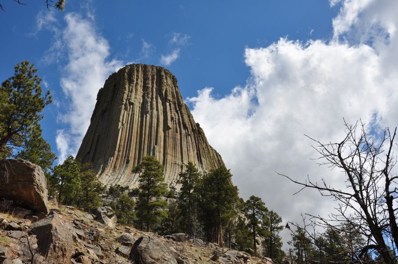 Devils Tower rock formation in Wyoming