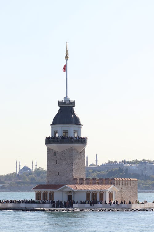 The Maidens Tower on the Bosphorus Strait in Istanbul, Turkey 