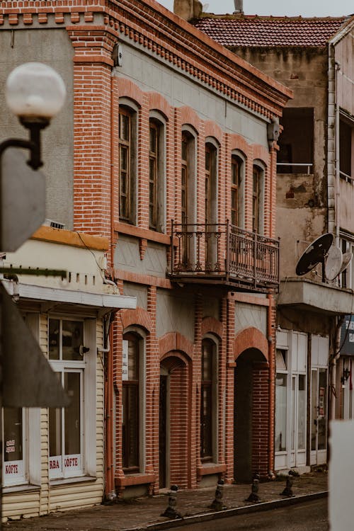 Traditional Houses along the Street in a Turkish Town 