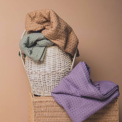 Folded waffle-weave linen towels — Dmitriy Steinke on Pexels