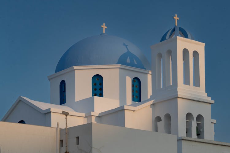 Domes In A Greek Church 