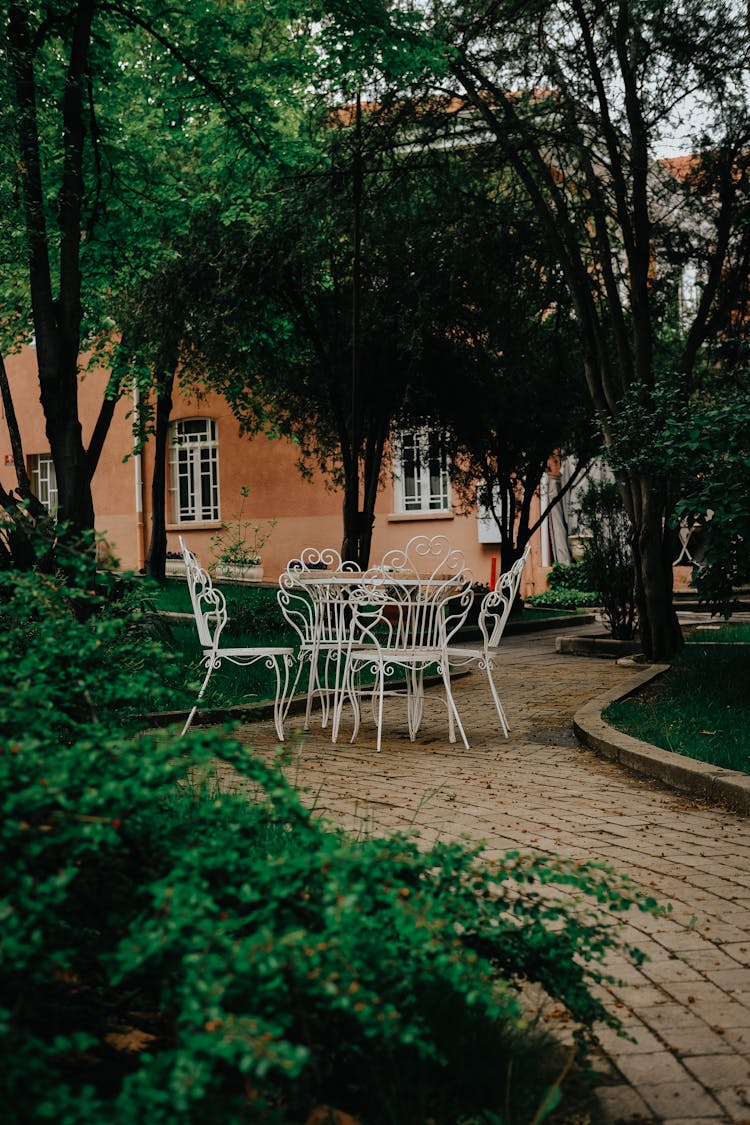 Photo Of A Garden Table And Chairs On A Patio