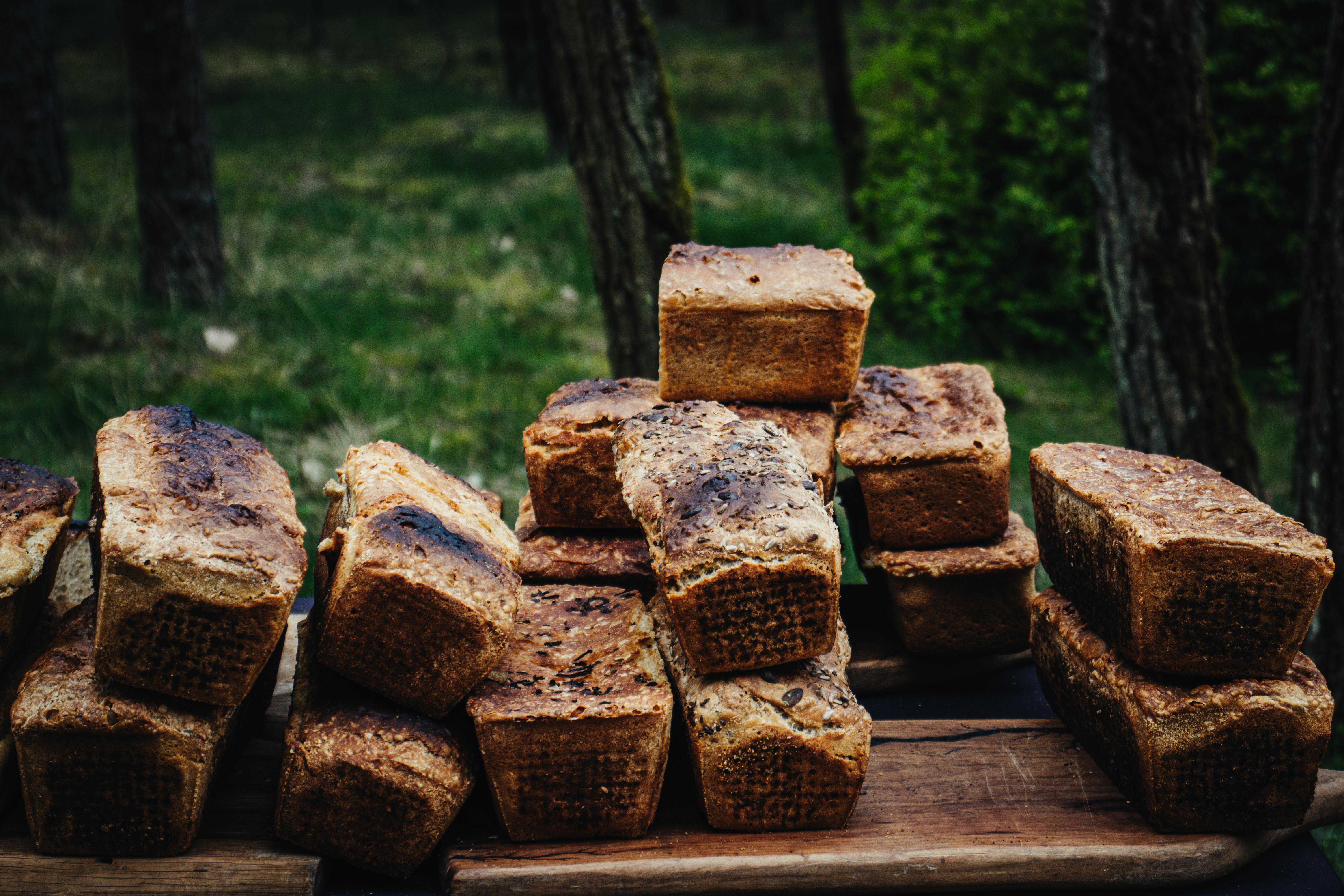 freshly baked loaves of bread