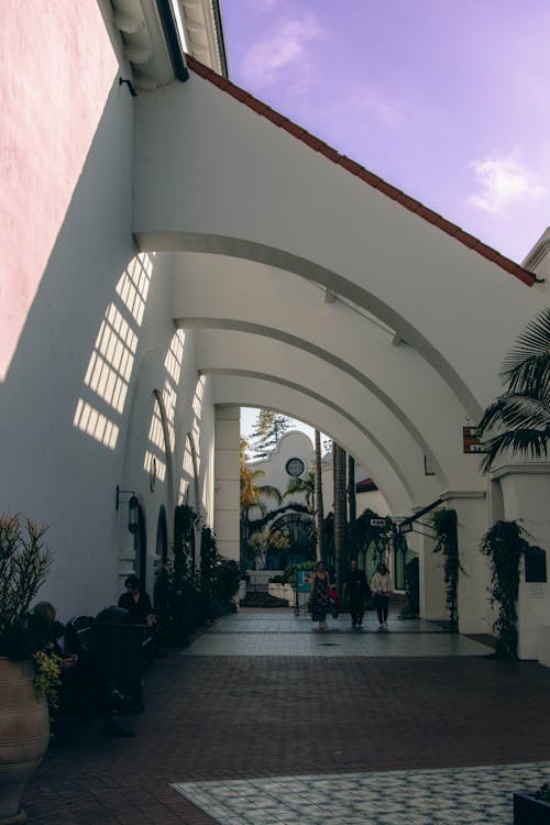 Street under Arches in Santa Barbara