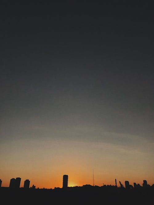 Silhouette of Buildings during Golden Hour