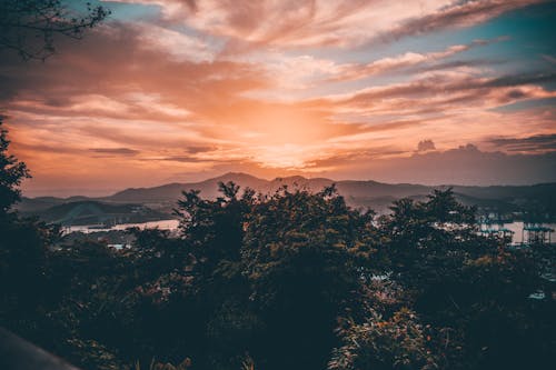 Free Sunset on Mountain Stock Photo