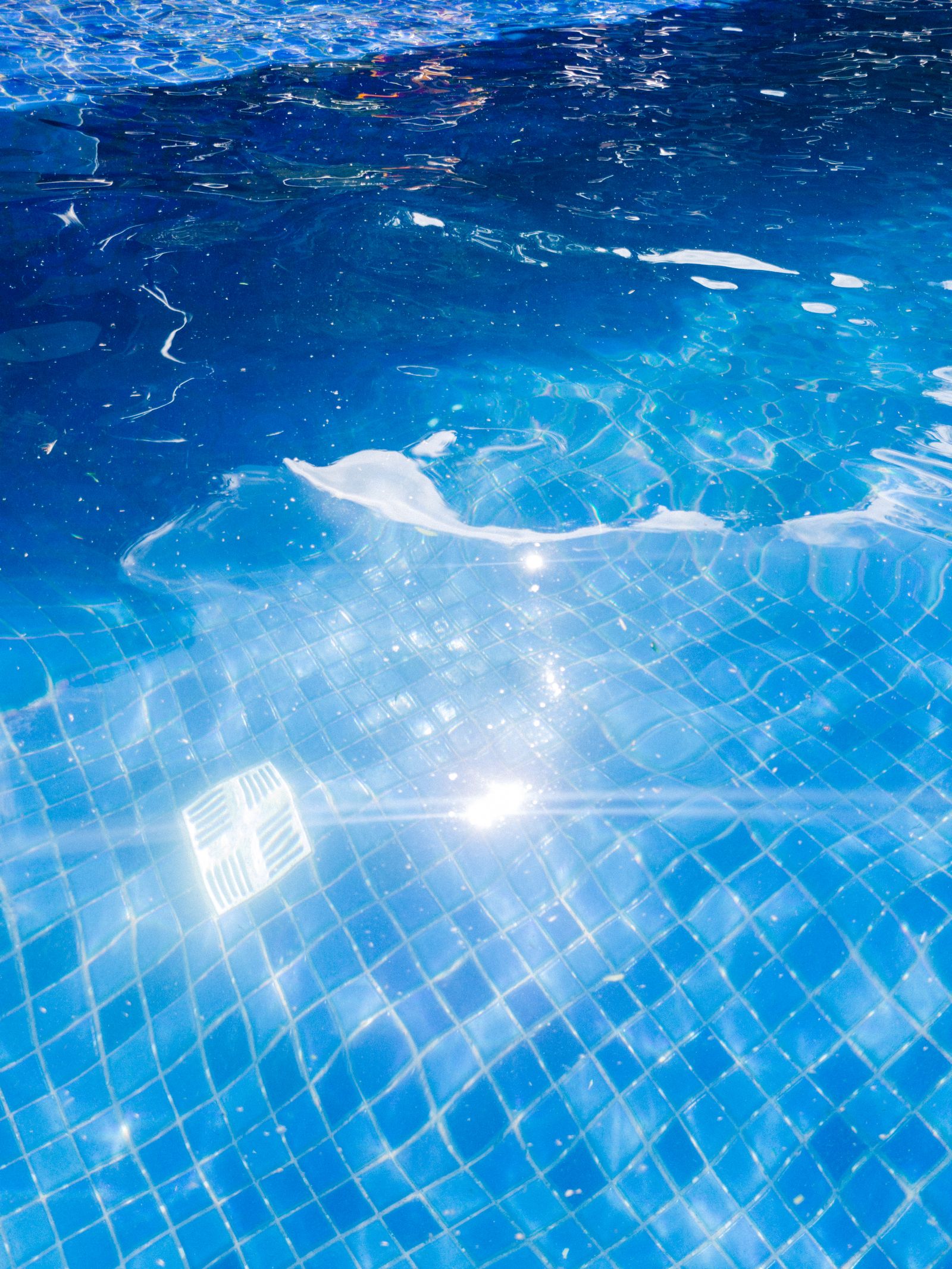 Quiet ripples on blue water