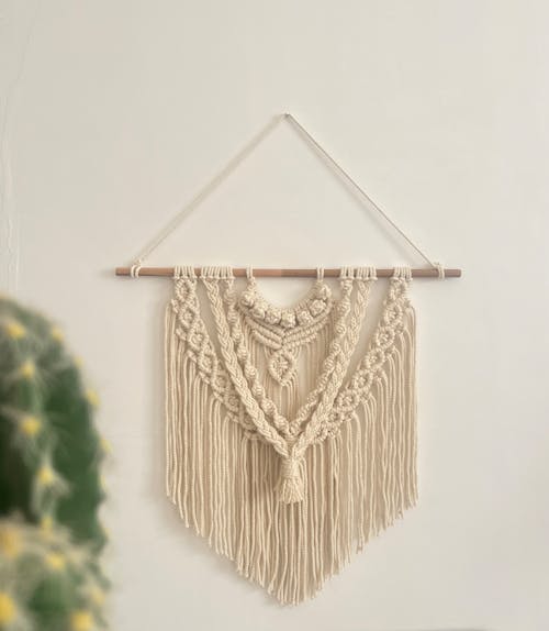 คลังภาพถ่ายฟรี ของ macrame, การตกแต่ง, กำแพง