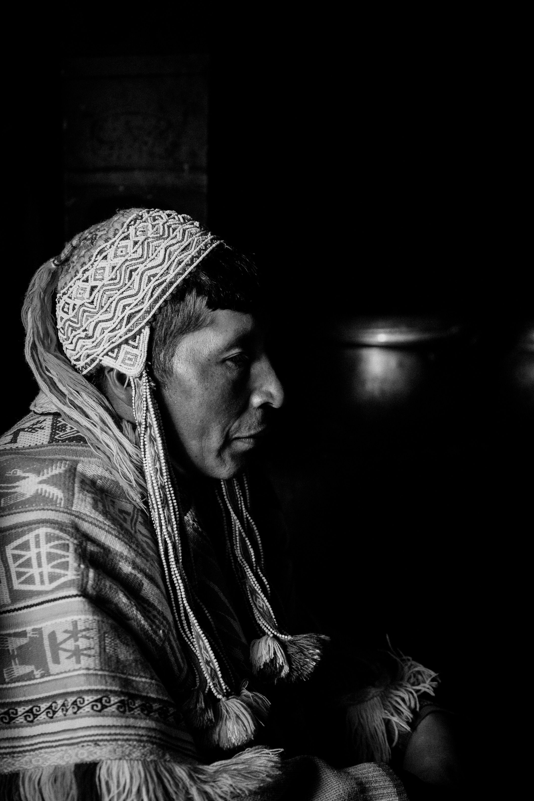 Man in Traditional Clothing in Black and White · Free Stock Photo