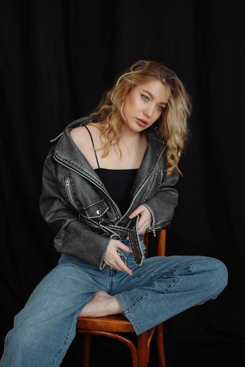 Model in a Leather Jacket