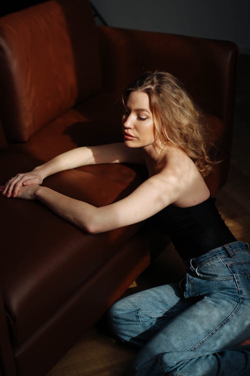 Model Posing in Jeans