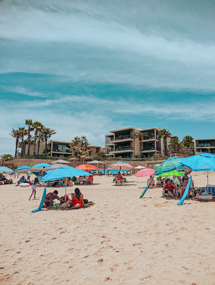 People On Beach In Town