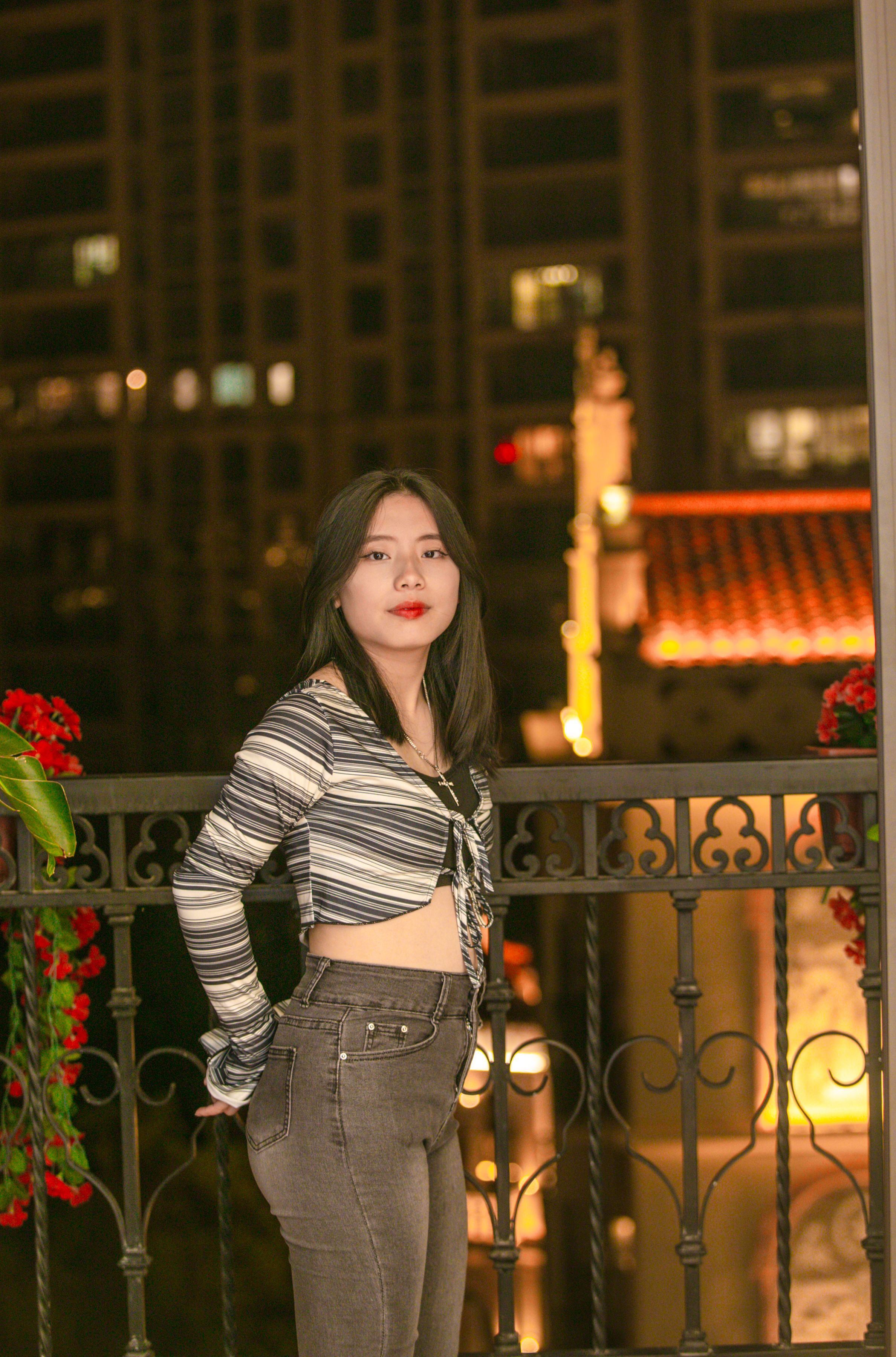 Woman Posing in City at Night · Free Stock Photo