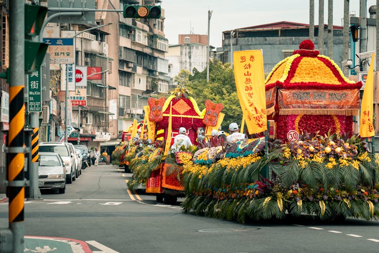 Colorful Parade In City