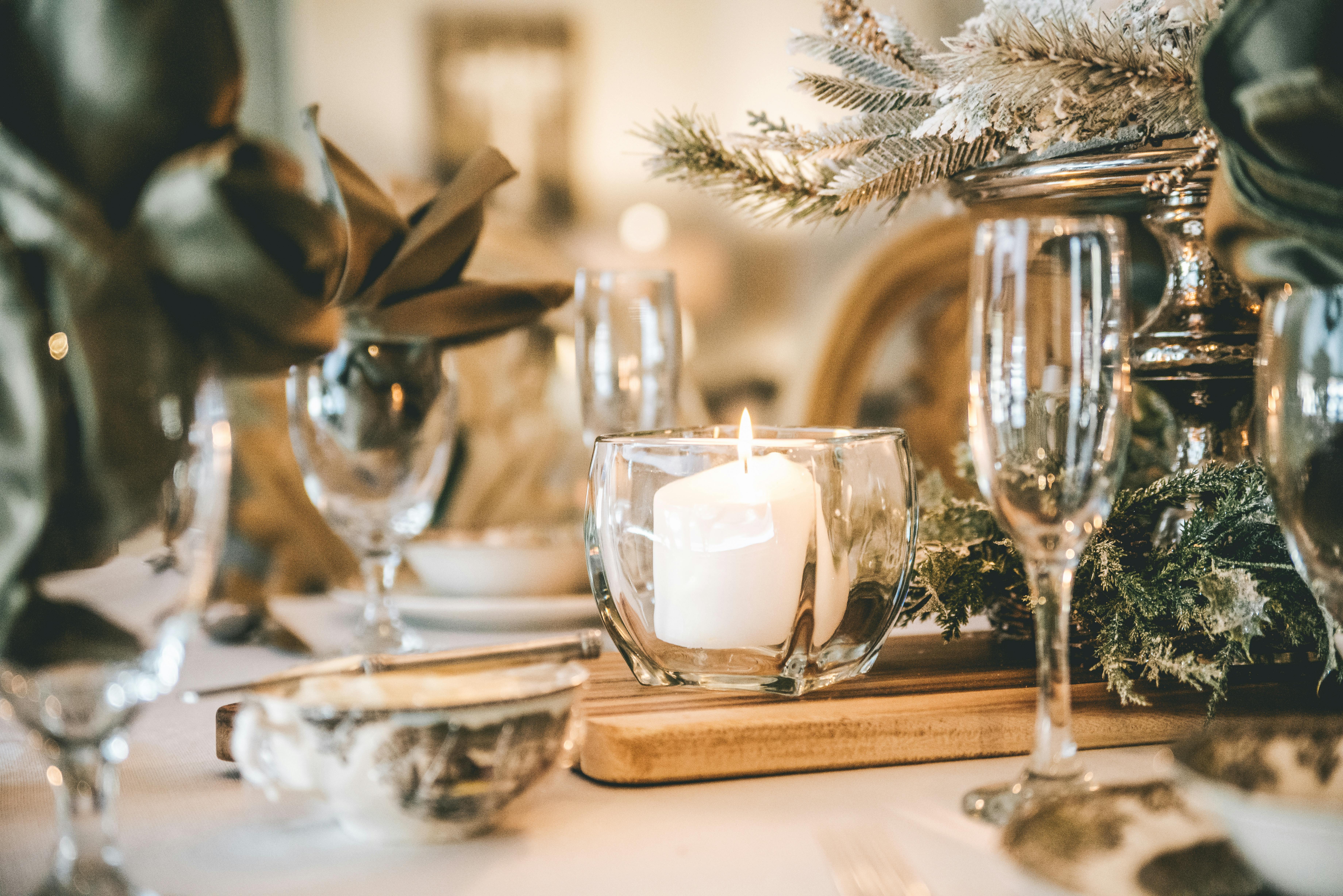 selective focus photography of lit tea light candle