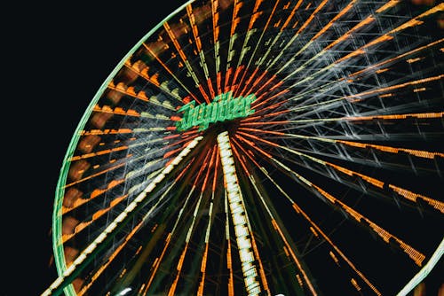 Foto profissional grátis de iluminado, movimento borrado, Parque de diversões