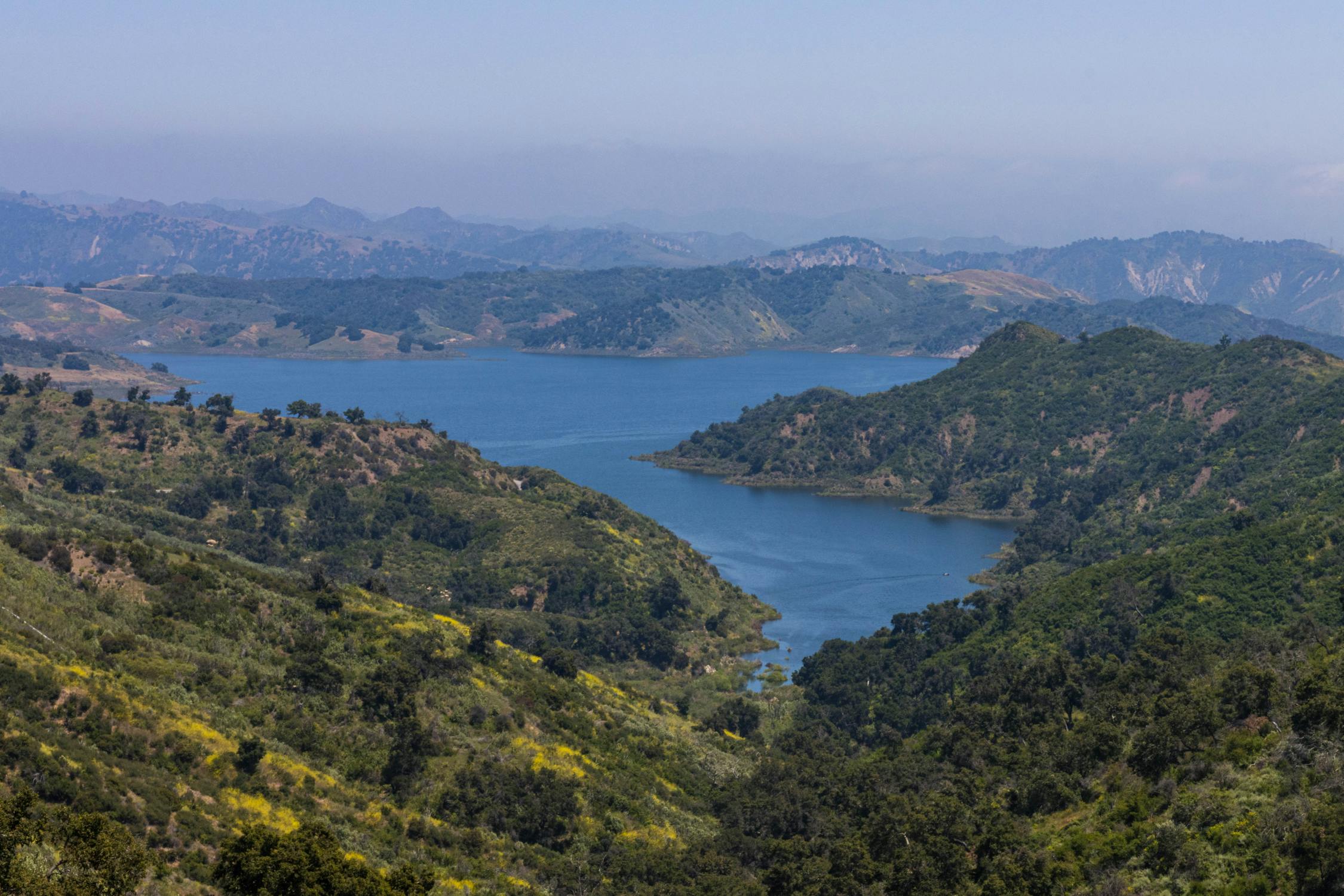 free photo of high angle view of hills and lakes