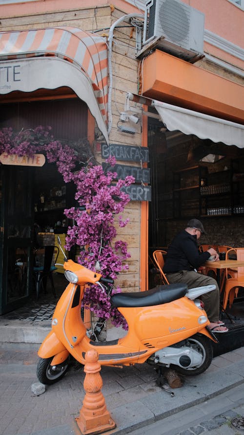 Motorcyle Parked in the Street 