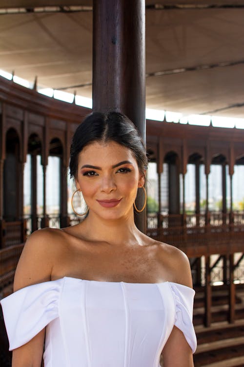 Woman Posing in White Clothes