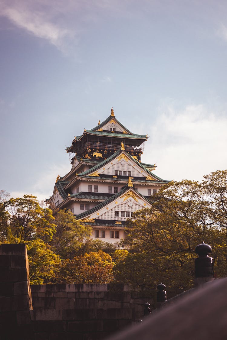 Osaka Castle Over Trees