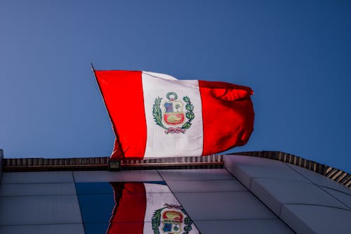 Clear Sky over Peruvian Flag