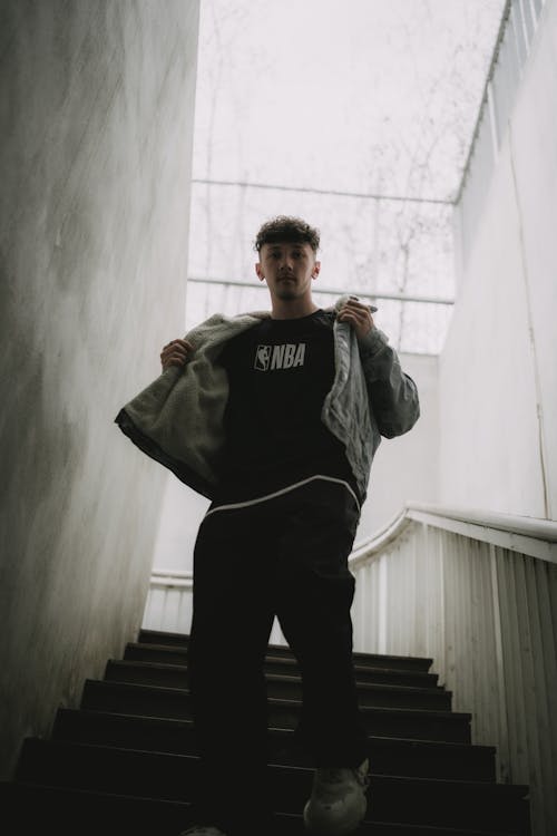 Male Model Posing on a Staircase