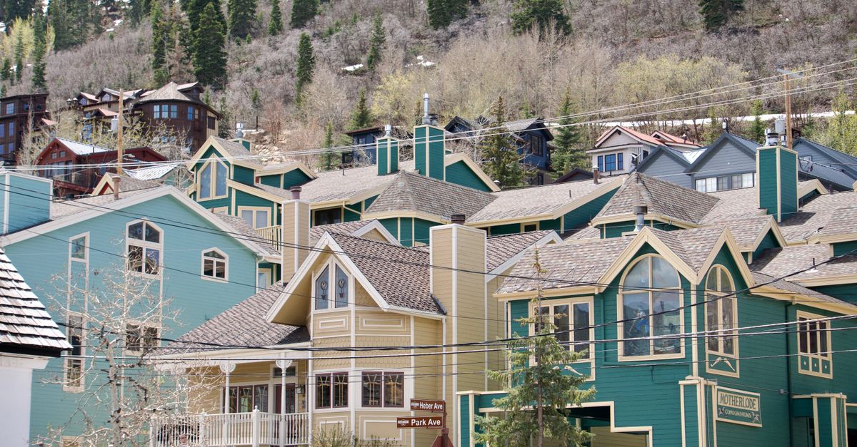 Charming homes in a picturesque mountain town neighborhood, ideal for residential life.