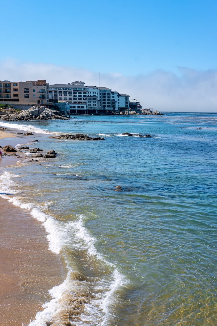 San Carlos Beach And Buildings On Monterey Bay, Monterey, California, United States